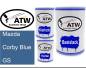 Preview: Mazda, Corby Blue, GS: 500ml Lackdose + 500ml Klarlack + 250ml Härter - Set, von ATW Autoteile West.